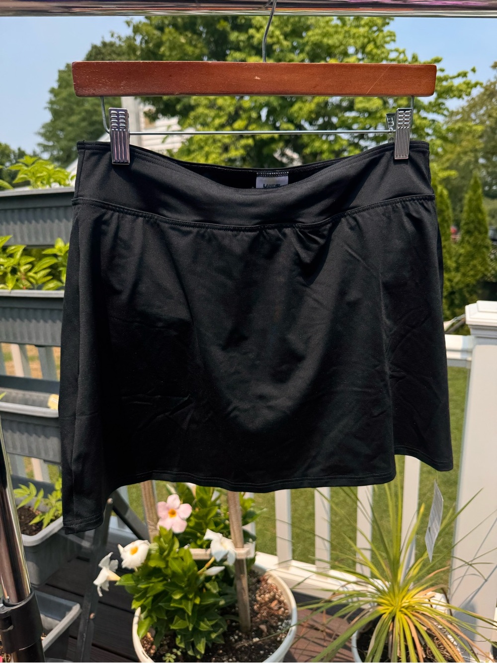 Lands' End Black Women's Bikini Swim Skirt